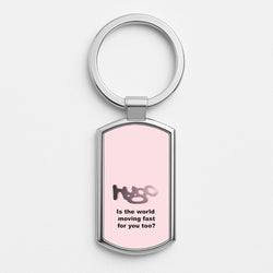 Pink Hugo - Silver Keyring