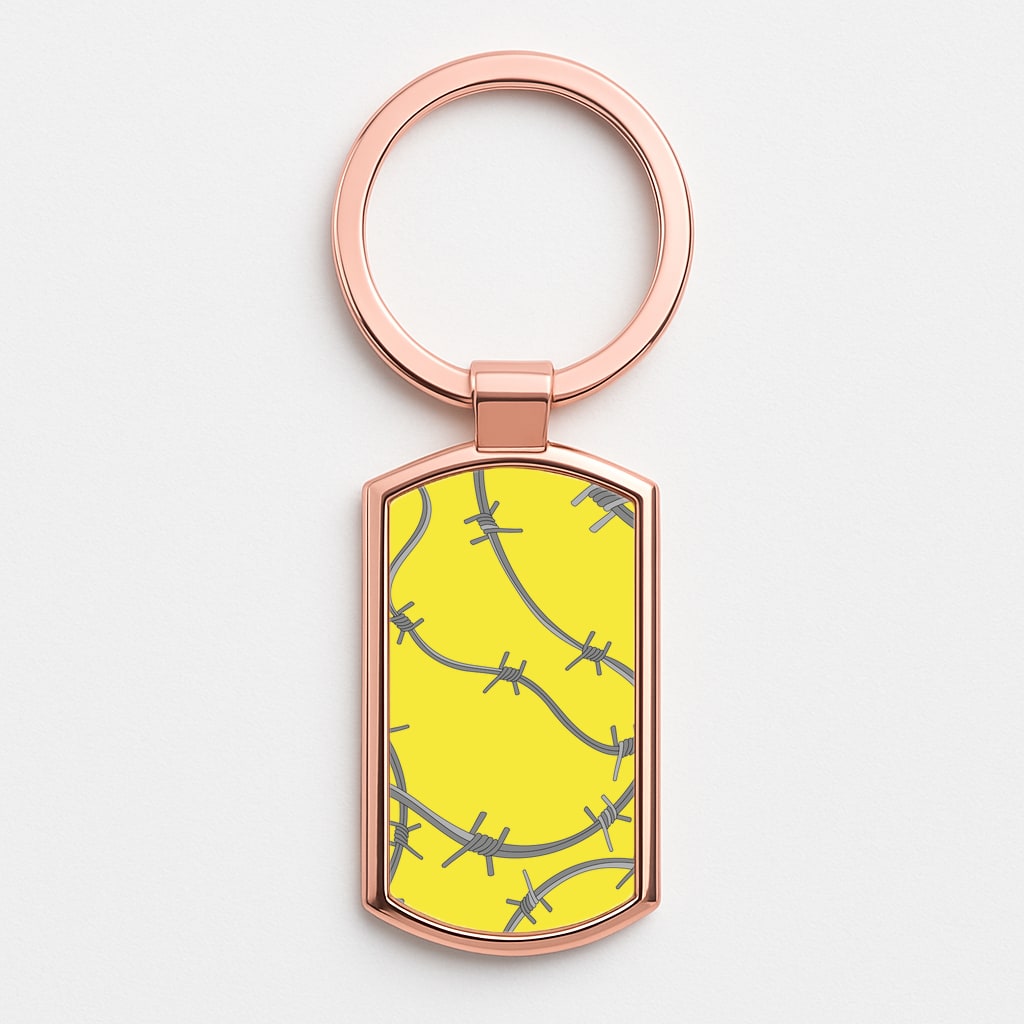 Barbed Wire - Post Rose Gold Keyring