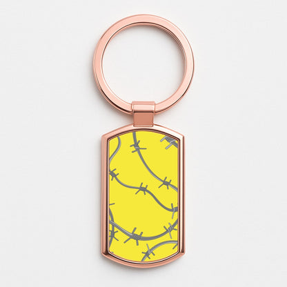 Barbed Wire - Post Rose Gold Keyring