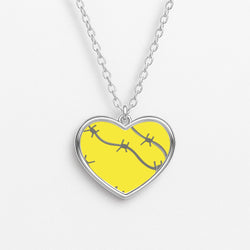 Barbed Wire - Post Heart Necklace