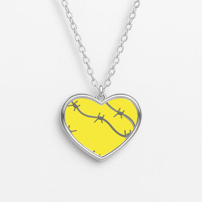 Barbed Wire - Post Heart Necklace
