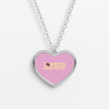 Cowboys Make Me Cry - Post Heart Necklace
