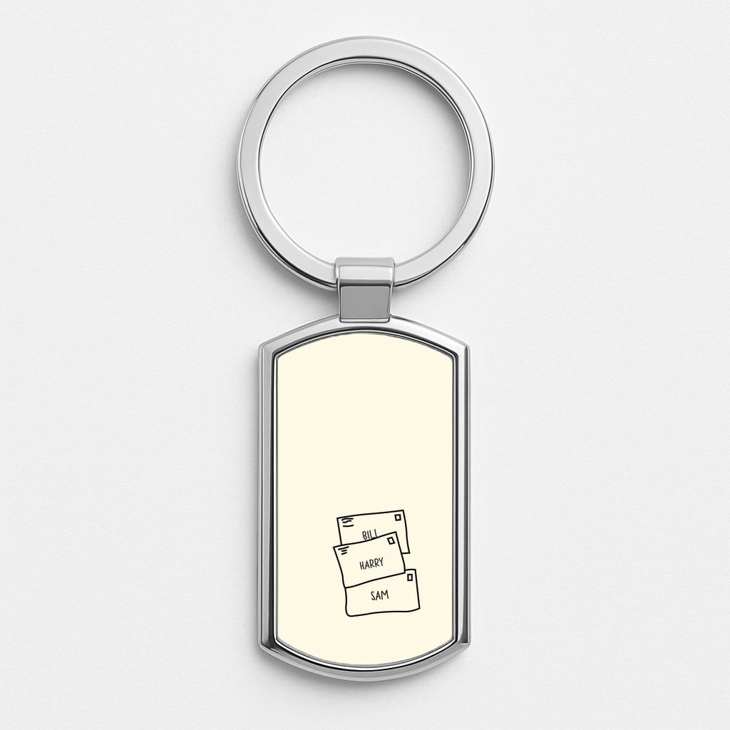 Bill, Harry And Sam Silver Keyring