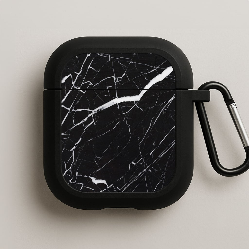 Black & White Marble Pattern AirPods Case
