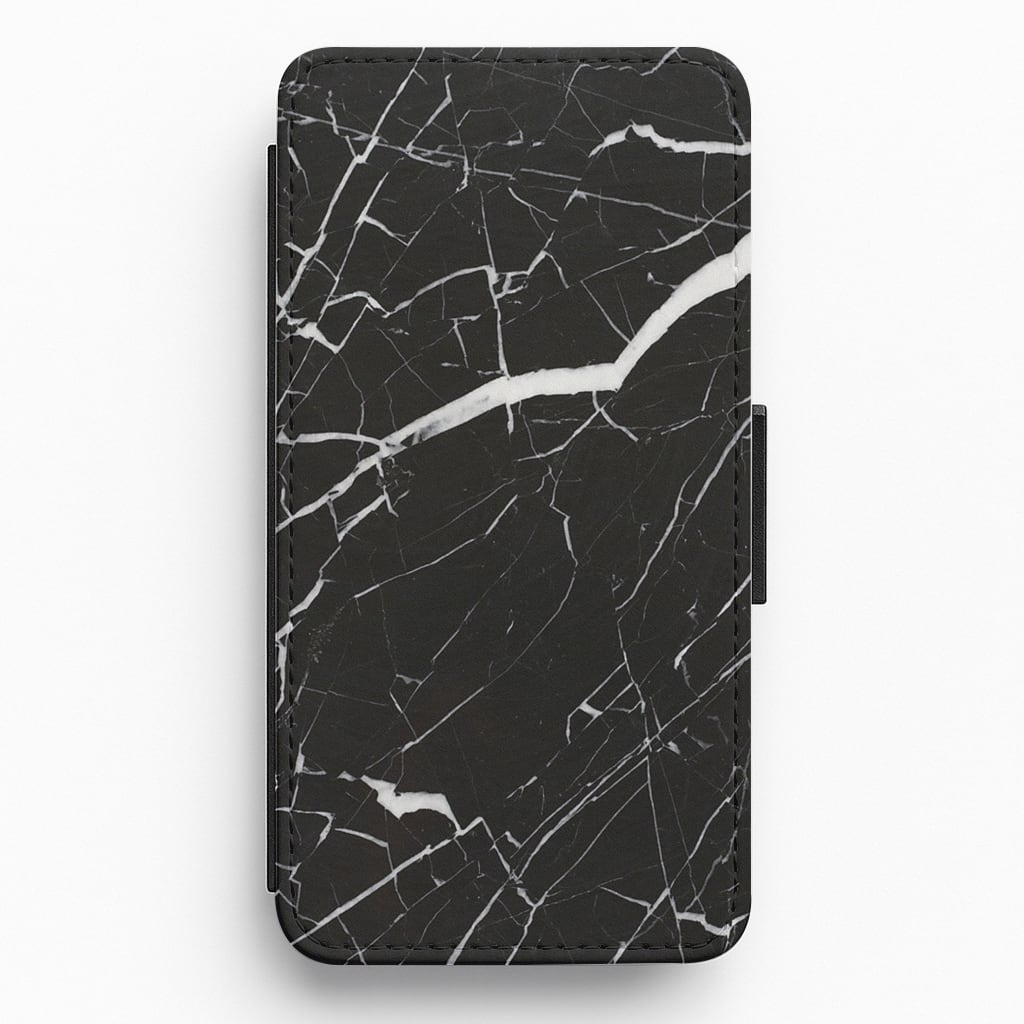 Black & White Marble Pattern Flip / Wallet Phone Case