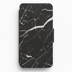 Black & White Marble Pattern Flip / Wallet Phone Case
