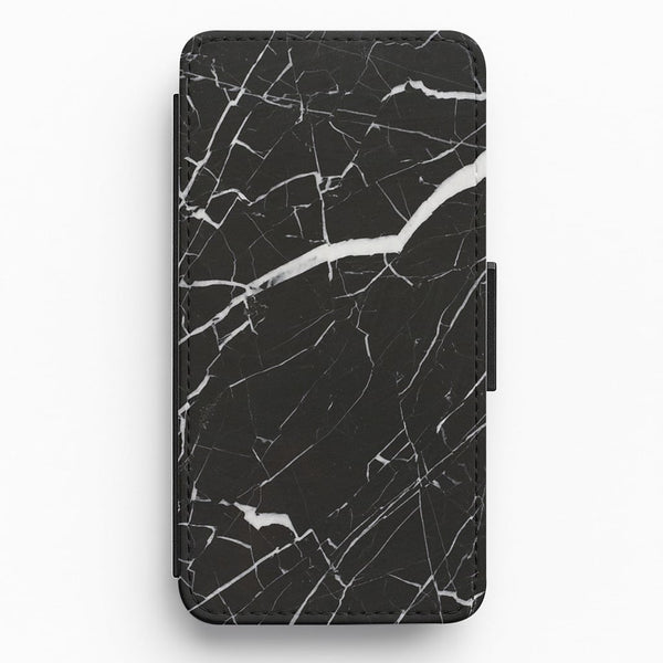 Black & White Marble Pattern Flip / Wallet Phone Case