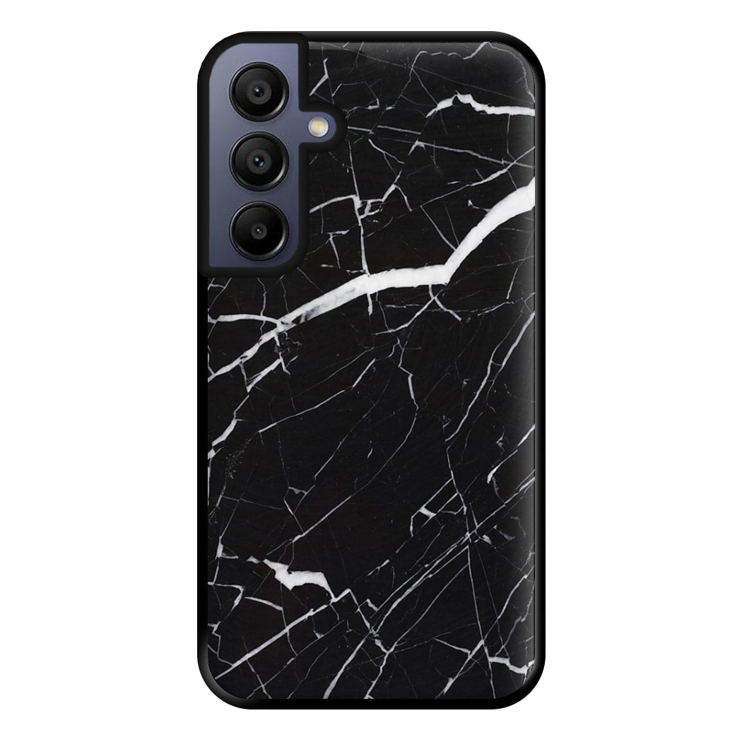 Black & White Marble Pattern Phone Case for Galaxy A15