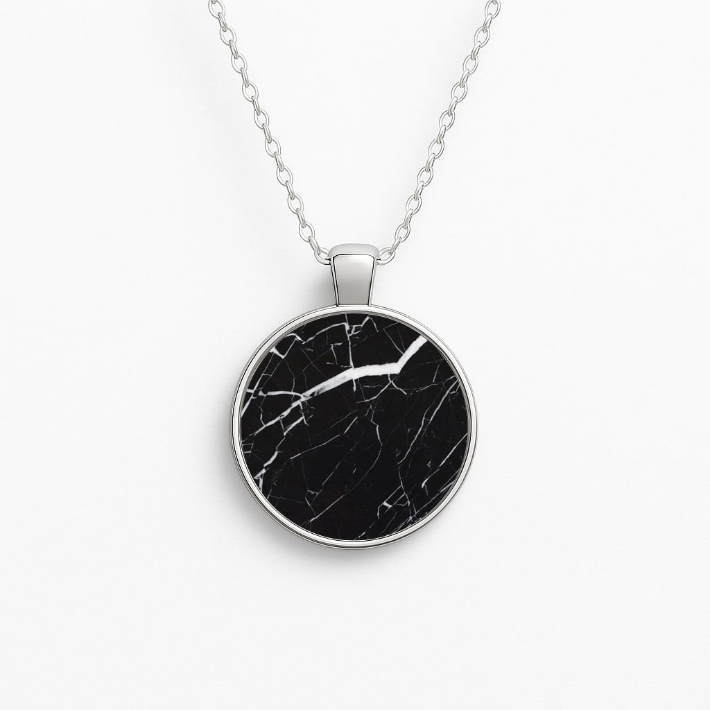 Black & White Marble Pattern Necklace