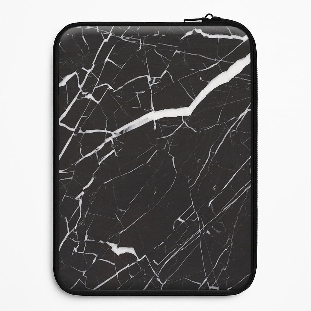 Black & White Marble Pattern Laptop Sleeve