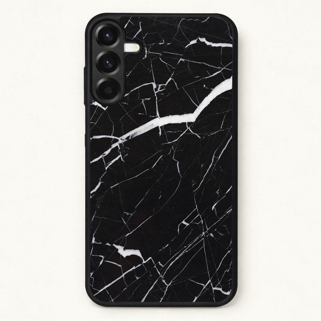 Black & White Marble Pattern Phone Case for Galaxy A57