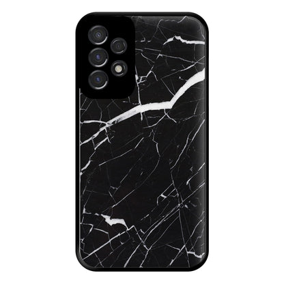 Black & White Marble Pattern Phone Case for Galaxy A53