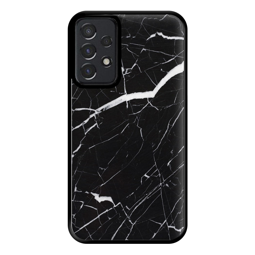 Black & White Marble Pattern Phone Case for Galaxy A52 / A52s