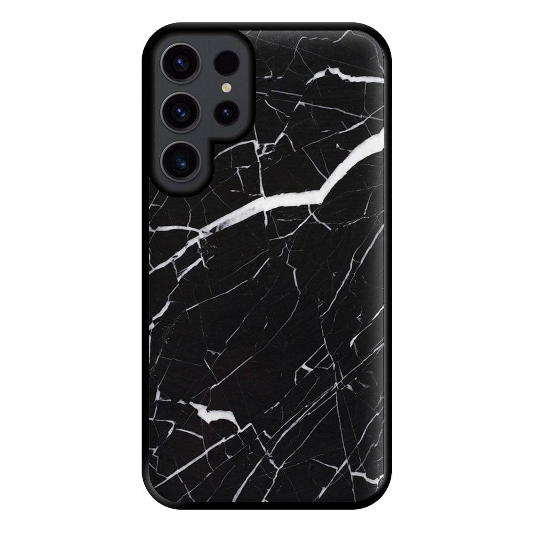 Black & White Marble Pattern Phone Case for Galaxy S23 Ultra