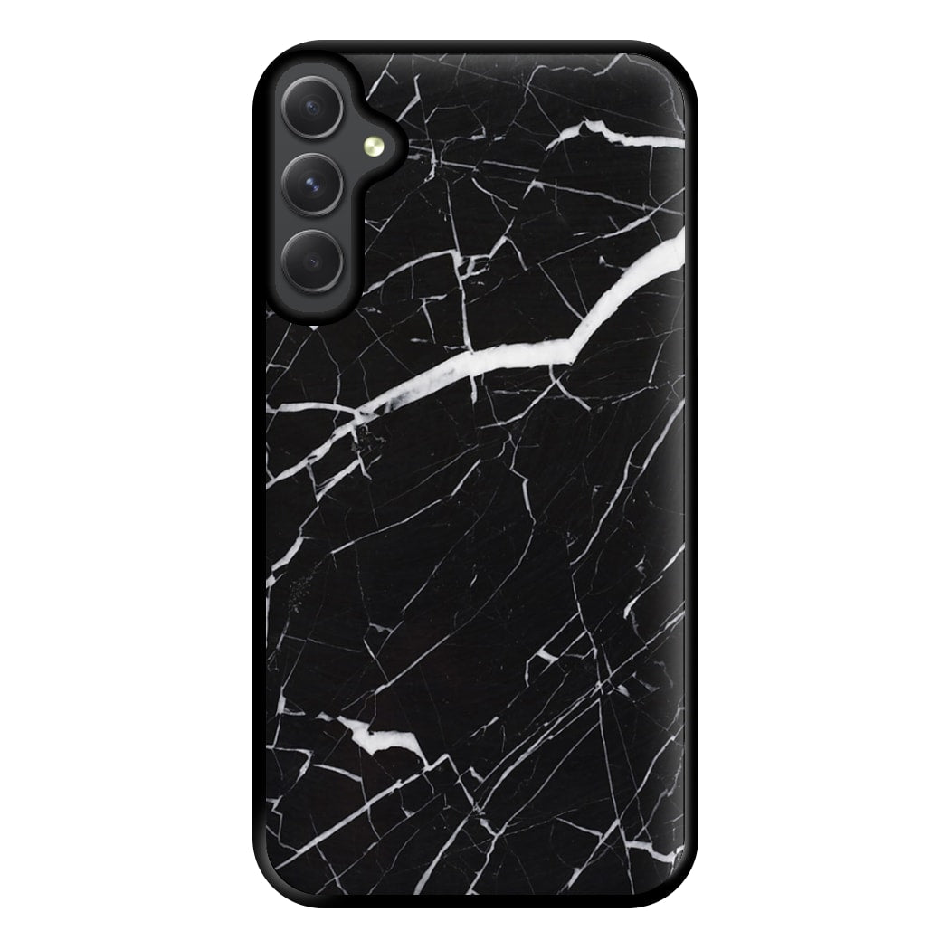 Black & White Marble Pattern Phone Case for Galaxy A14