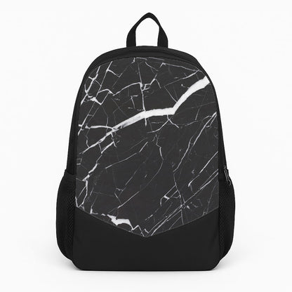 Black & White Marble Pattern Large Backpack