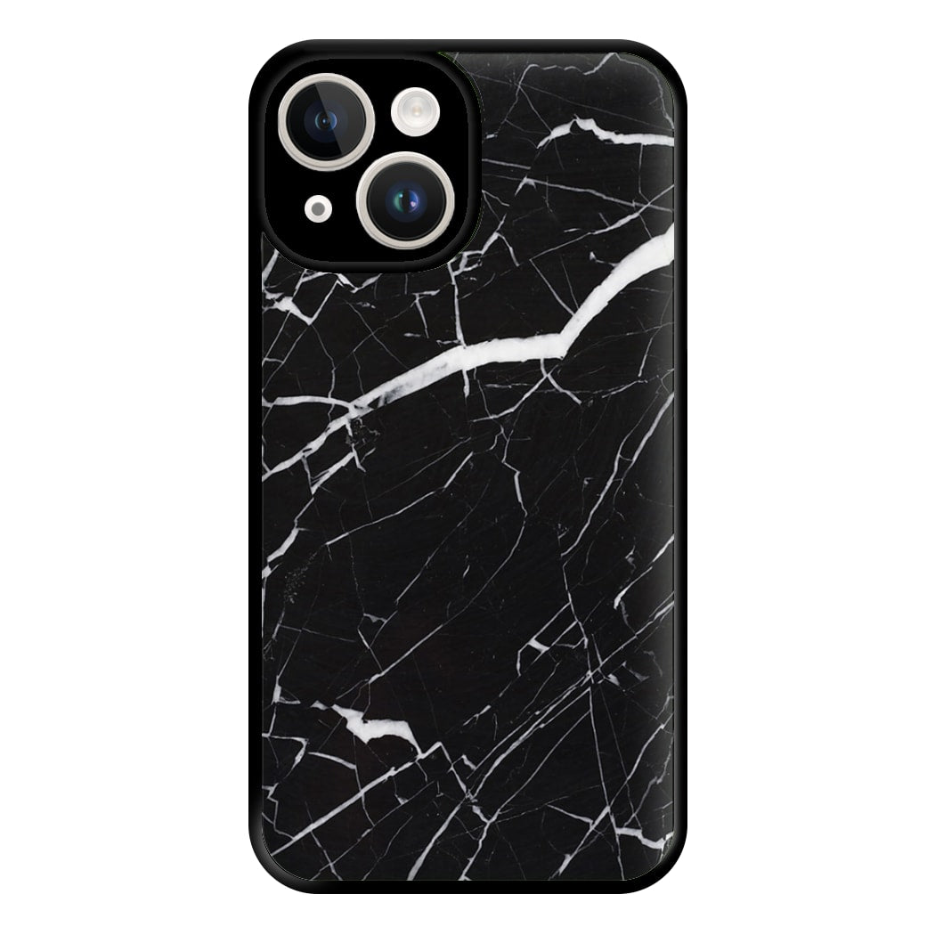 Black & White Marble Pattern Phone Case for iPhone 14