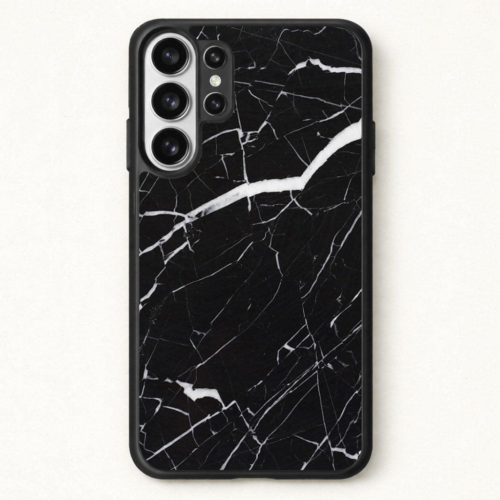 Black & White Marble Pattern Phone Case for Galaxy S26 Ultra