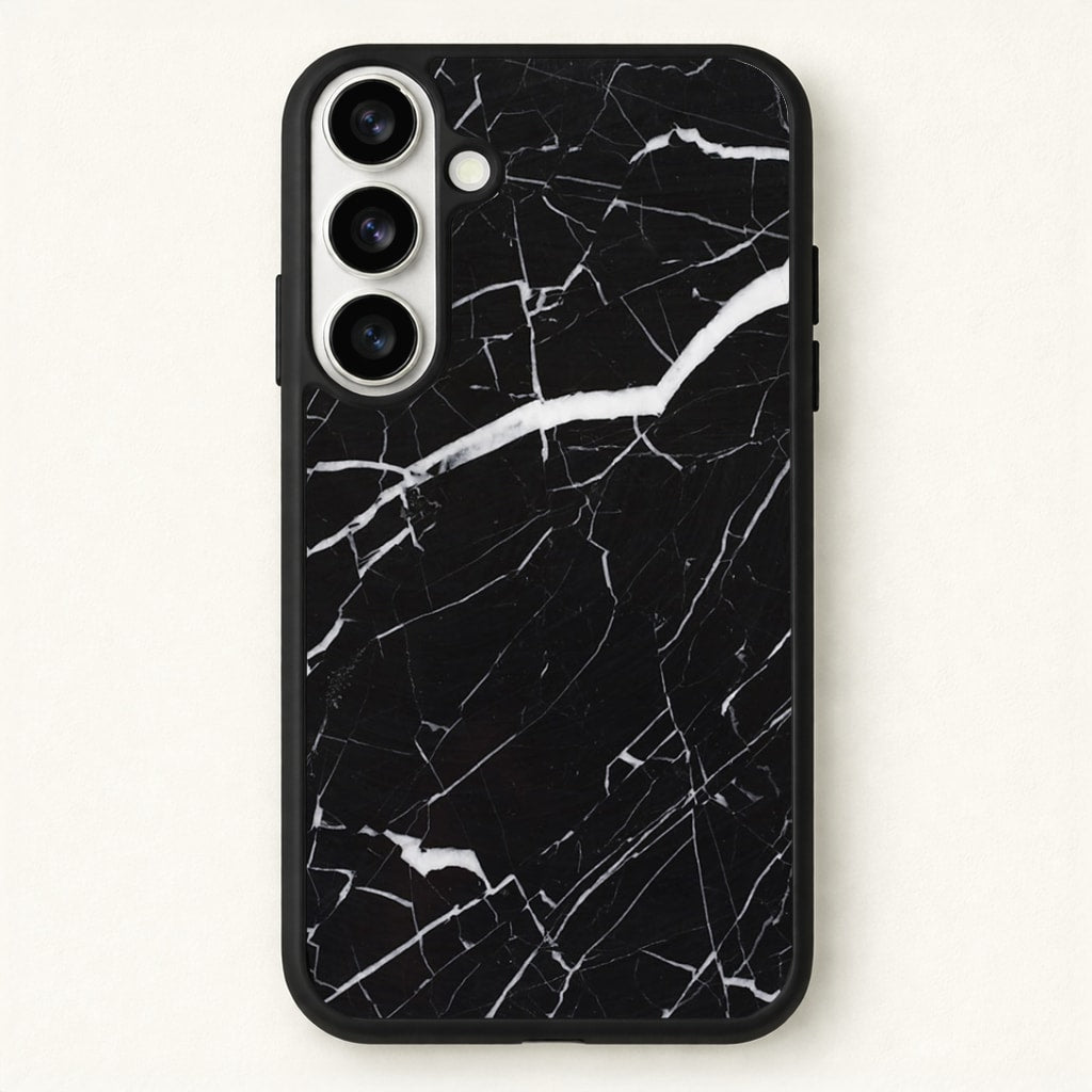 Black & White Marble Pattern Phone Case for Galaxy S26 Plus