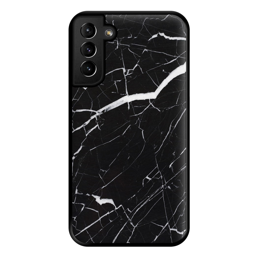 Black & White Marble Pattern Phone Case for Galaxy S21 Plus