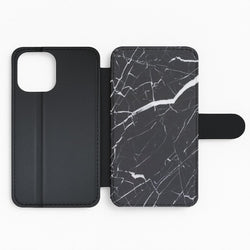 Black & White Marble Pattern Flip Phone Case