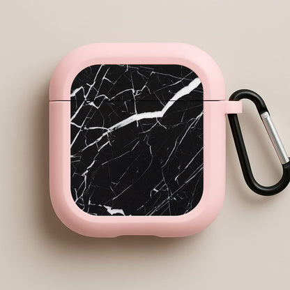 Black & White Marble Pattern Pink AirPods Case