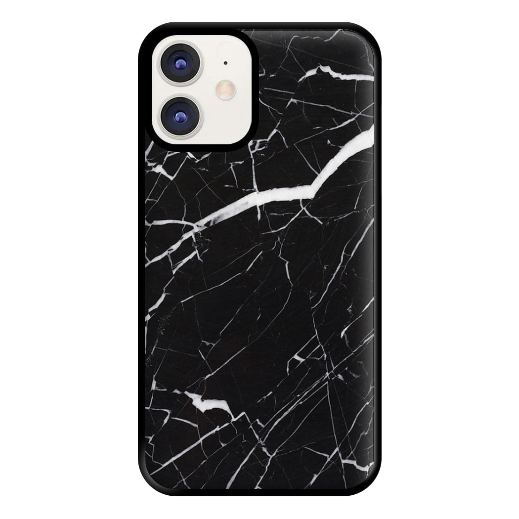 Black & White Marble Pattern Phone Case for iPhone 12 / 12 Pro