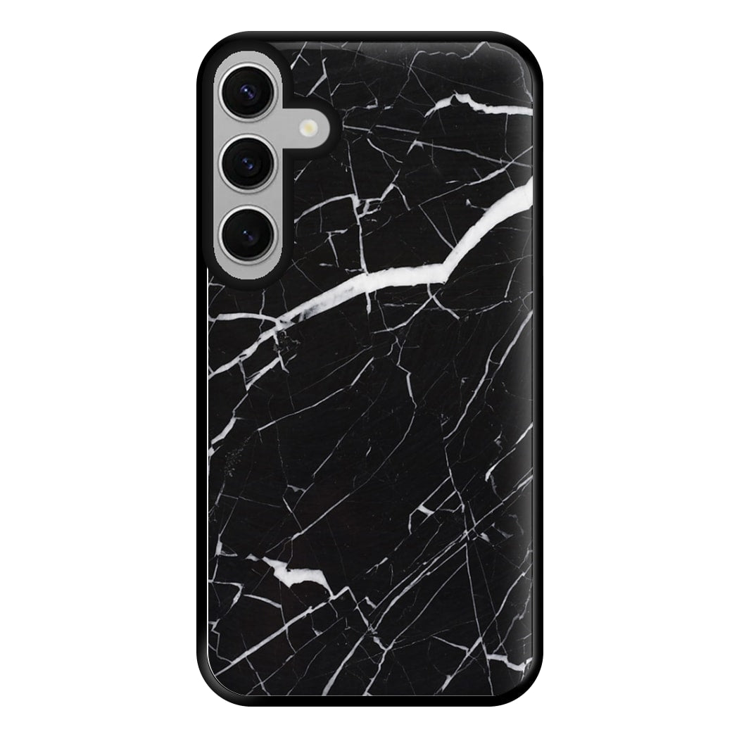 Black & White Marble Pattern Phone Case for Galaxy S24FE