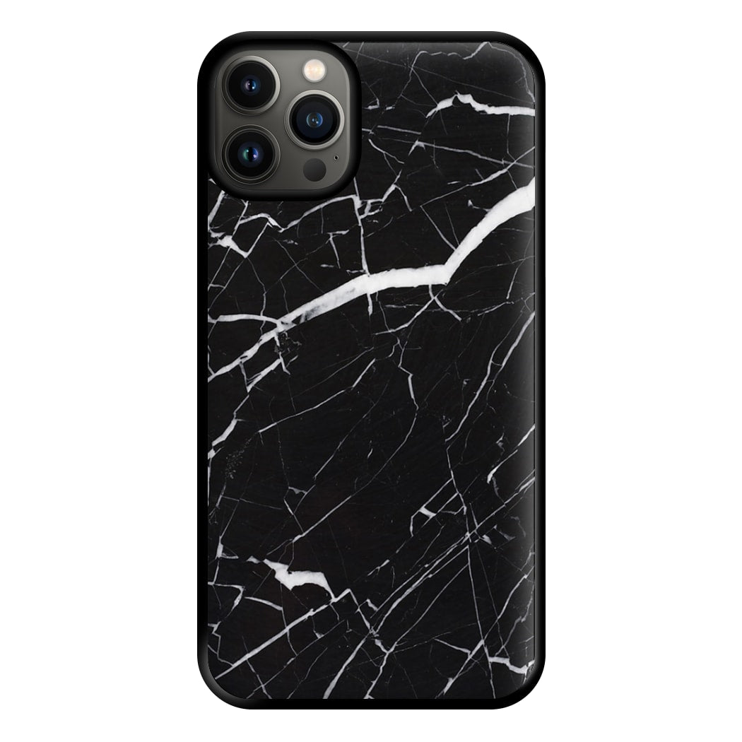 Black & White Marble Pattern Phone Case for iPhone 13