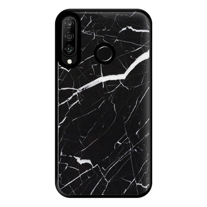 Black & White Marble Pattern Phone Case for Huawei P30 Lite