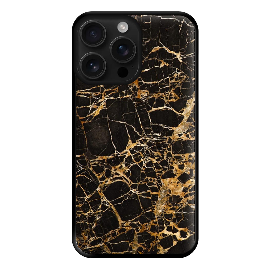 Black & Gold Marble Pattern Phone Case