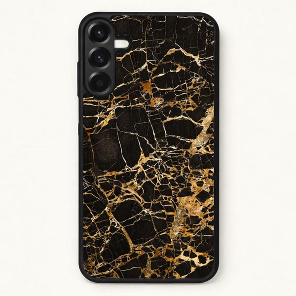 Black & Gold Marble Pattern Phone Case for Galaxy A17