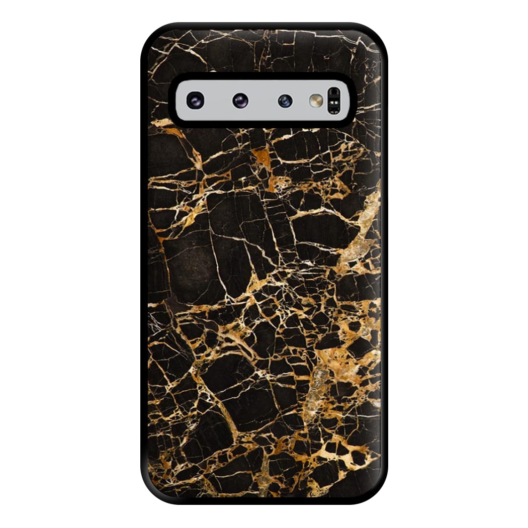 Black & Gold Marble Pattern Phone Case for Galaxy S10 Plus