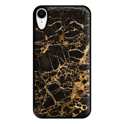 Black & Gold Marble Pattern Phone Case for iPhone XR