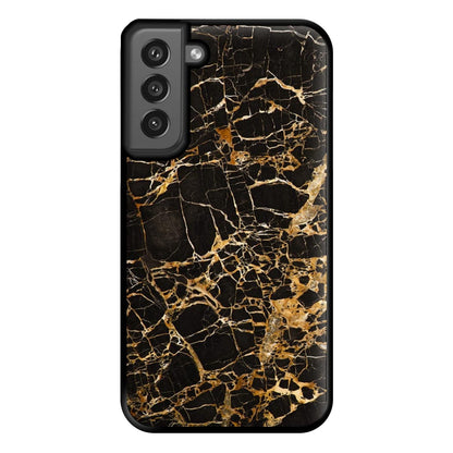 Black & Gold Marble Pattern Phone Case for Galaxy S21FE