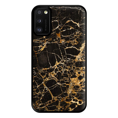 Black & Gold Marble Pattern Phone Case for Galaxy A41