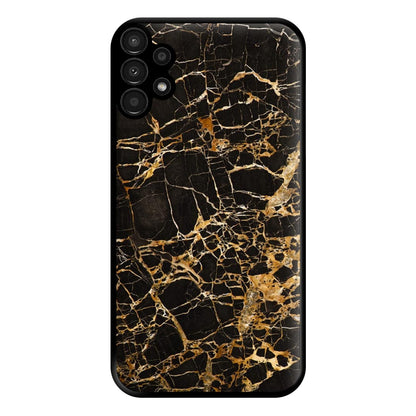 Black & Gold Marble Pattern Phone Case for Galaxy A13