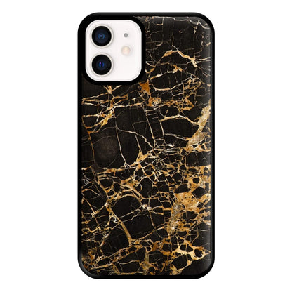 Black & Gold Marble Pattern Phone Case for iPhone 12 Mini