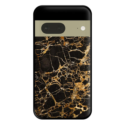 Black & Gold Marble Pattern Phone Case for Google Pixel 7a