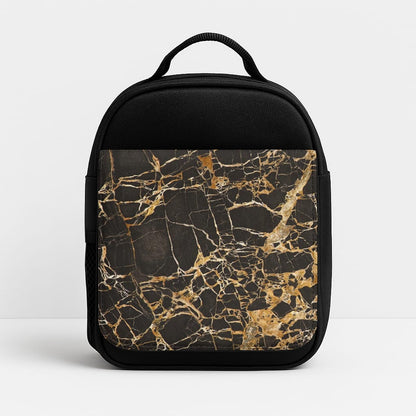 Black & Gold Marble Pattern Insulated Lunchbox
