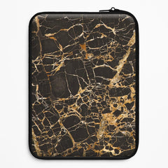 Black & Gold Marble Pattern Laptop Sleeve