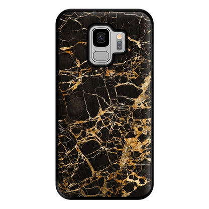 Black & Gold Marble Pattern Phone Case for Galaxy S9 Plus