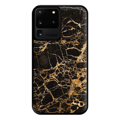 Black & Gold Marble Pattern Phone Case for Galaxy S20 Ultra