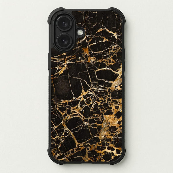 Black & Gold Marble Pattern Phone Case — Bumper case
