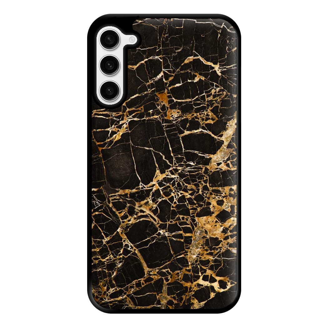 Black & Gold Marble Pattern Phone Case for Galaxy S23 Plus