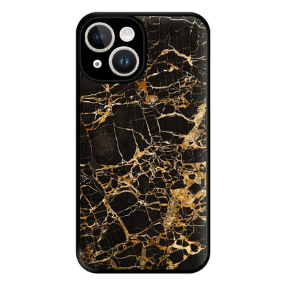 Black & Gold Marble Pattern Phone Case for iPhone 14