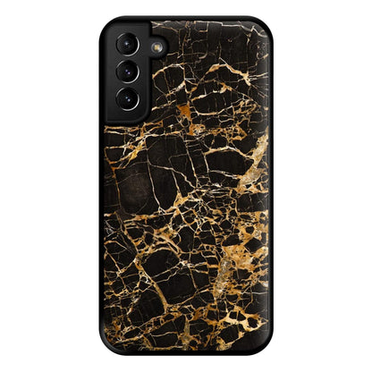 Black & Gold Marble Pattern Phone Case for Galaxy S21 Plus