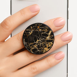 Black & Gold Marble Pattern Phone Grip