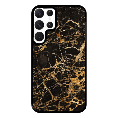 Black & Gold Marble Pattern Phone Case for Galaxy S22 Ultra