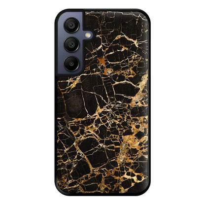 Black & Gold Marble Pattern Phone Case for Galaxy A15